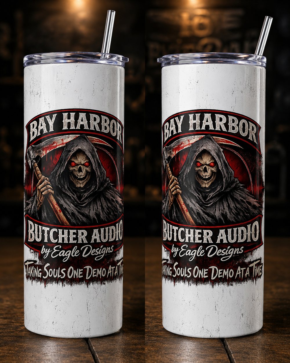 Bay Harbor Butcher audio slim Tumblers