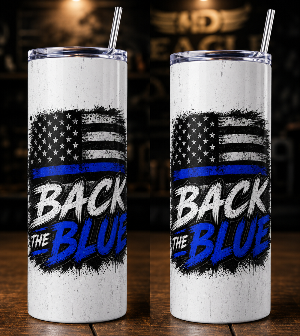 Back the blue slim tumbler