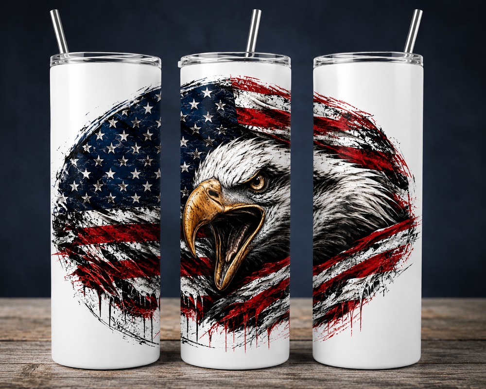 Eagle Designs slim tumbler “ freedom eagle “